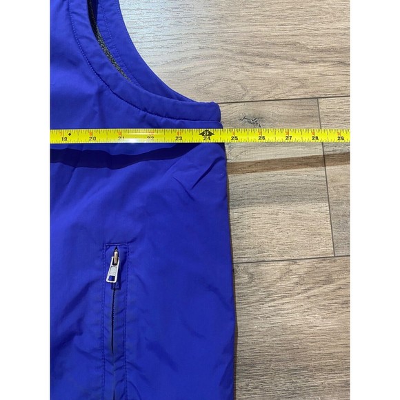LL Bean Nylon Fleece Lined Mens L Royal Blue Full Zip Outdoor Soft Shell Vest - Picture 6 of 7